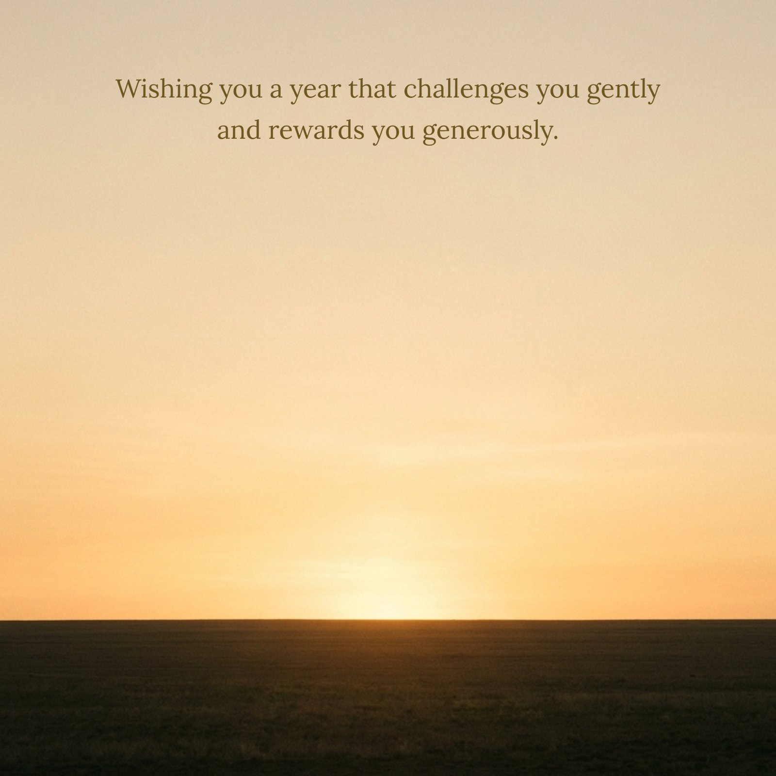 Minimalist 1:1 photograph featuring a soft golden sunrise over a flat, dark horizon line.