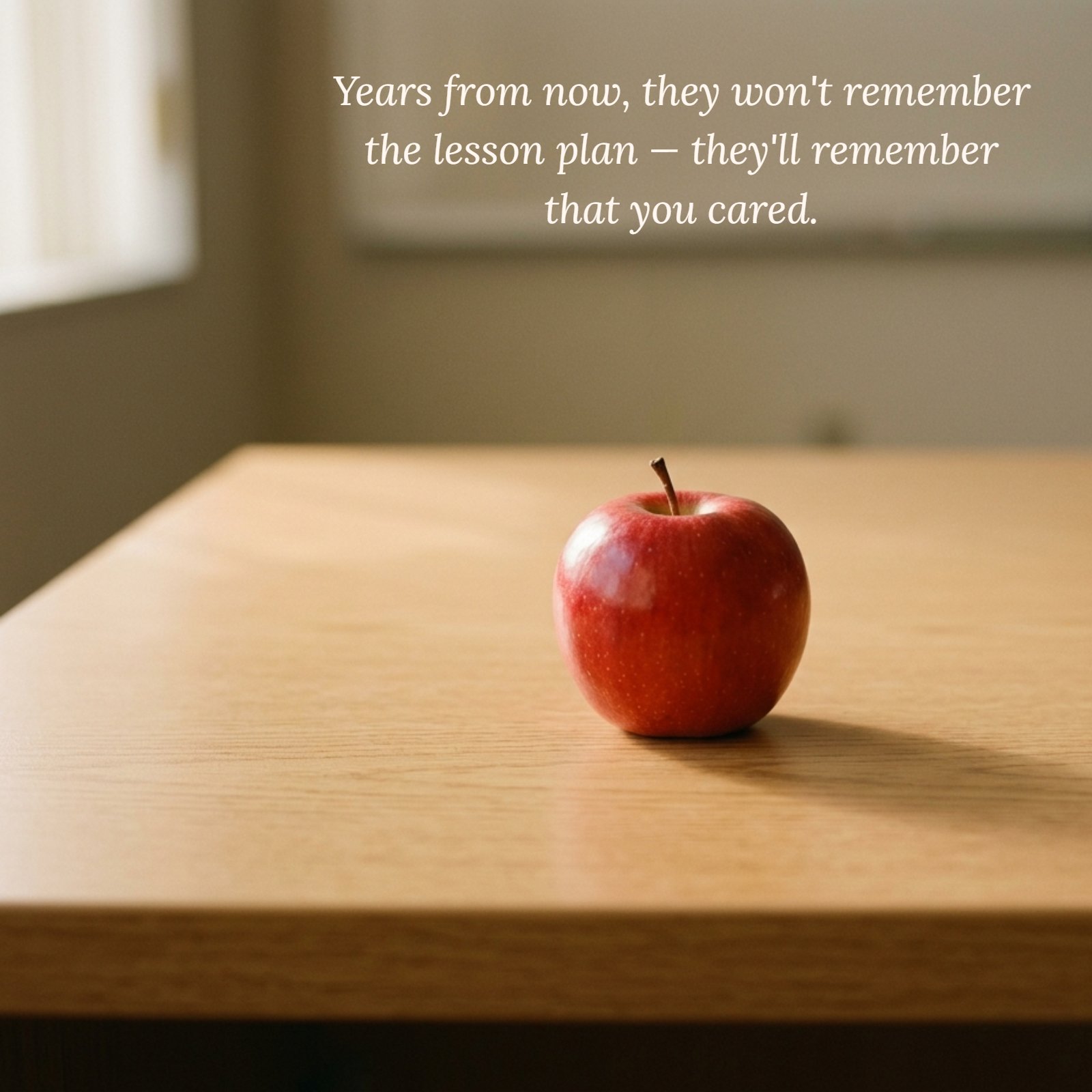 Quote image reading years from now they won't remember the lesson plan they'll remember that you cared